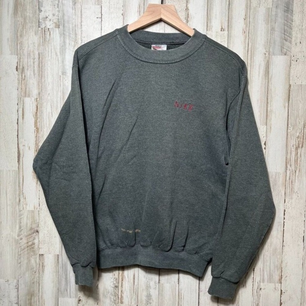 Vintage 90s Nike Spell Out‎ Crewneck Sweatshirt White Red Tag USA Mens Small